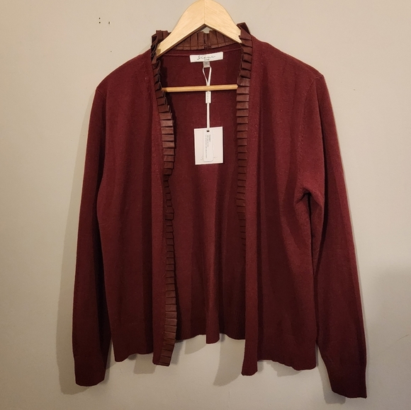 NEW! Sioni Milano Yummy Knit Open Cardigan Cranberry Merlot – NWT Bloomingdales - Picture 3 of 11